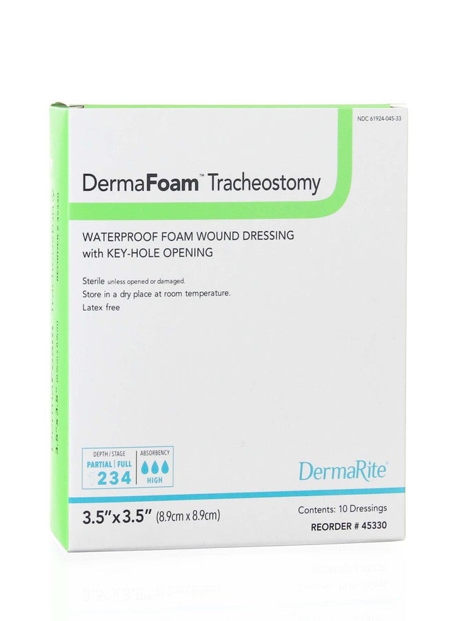 DermaRite Tracheostomy Waterproof Foam Wound Dressing with Key-Hole Opening - Image 1